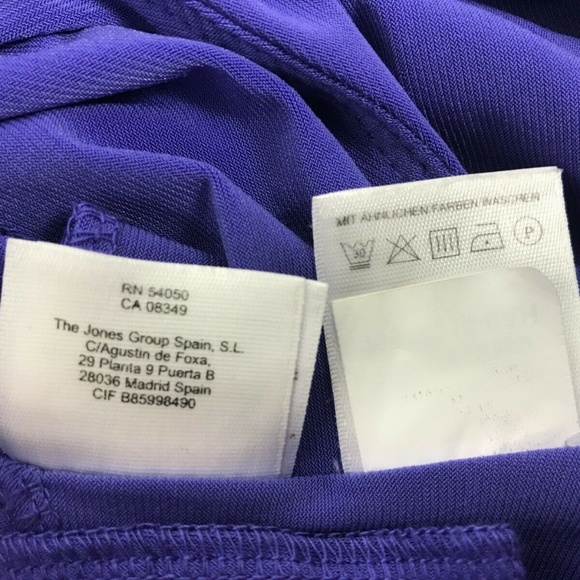 Evan Picone Black Label Purple Faux Wrap Ruffle V - Picture 4 of 7